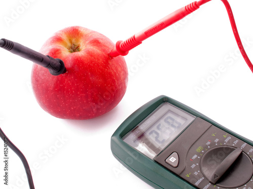 Digital multimeter electrical measuring equipment with apple photo