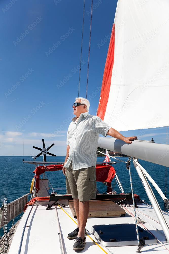 Fototapeta premium Man enjoy sailing.