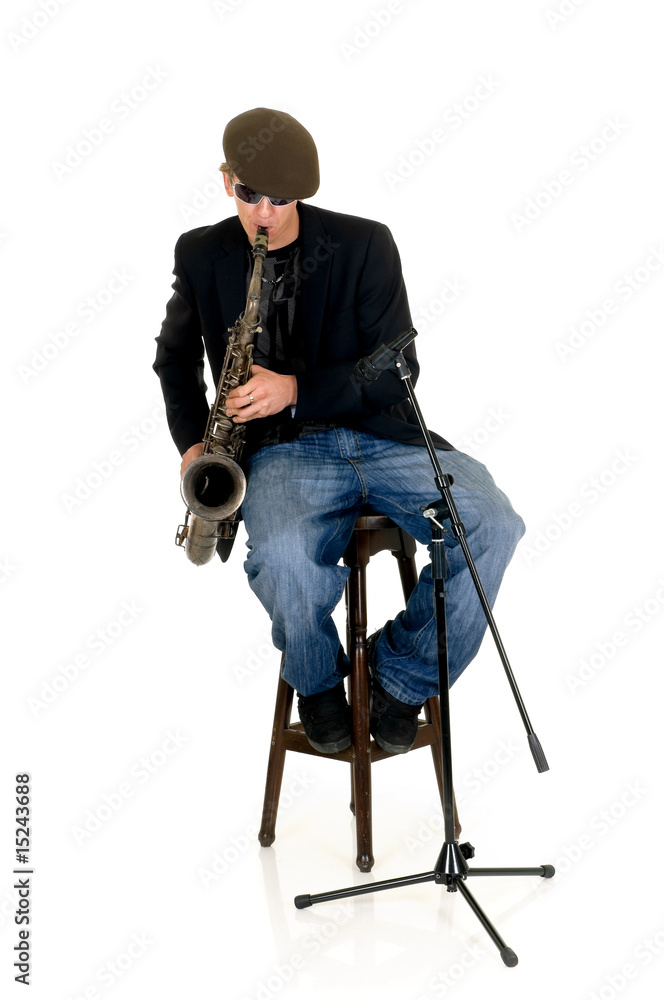 Naklejka premium Music performer, saxophone