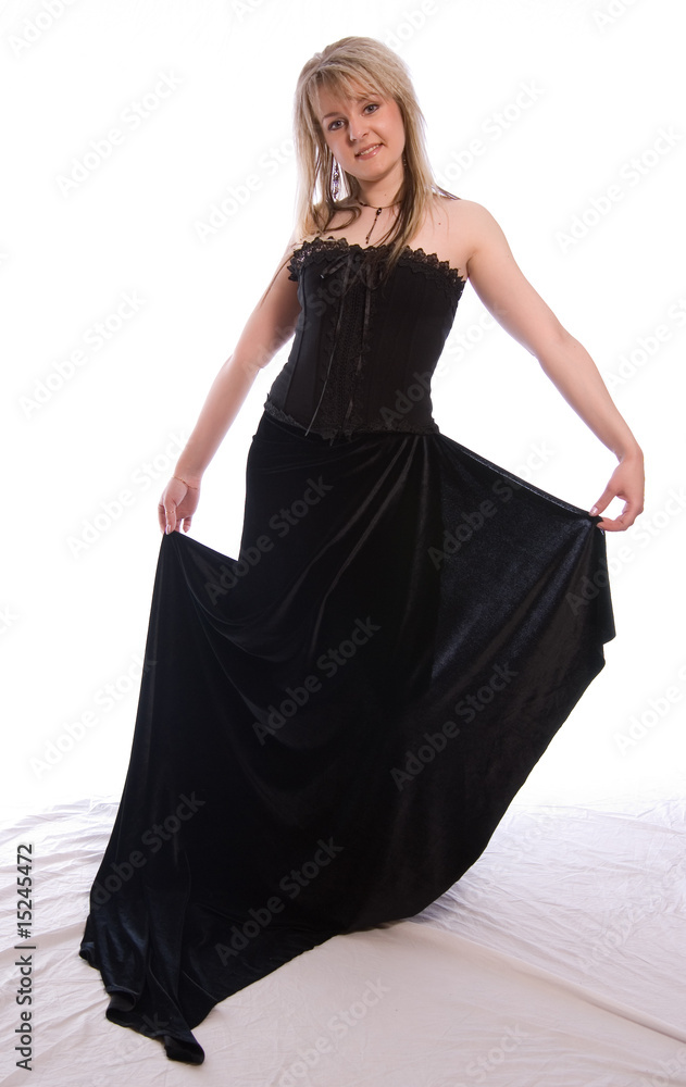 Young woman in black dress Young woman in black dress