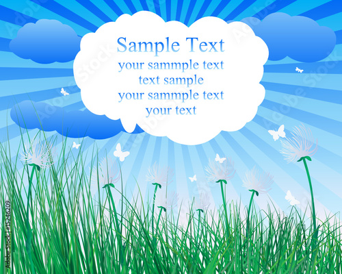 Vector illustration grass background with copy space