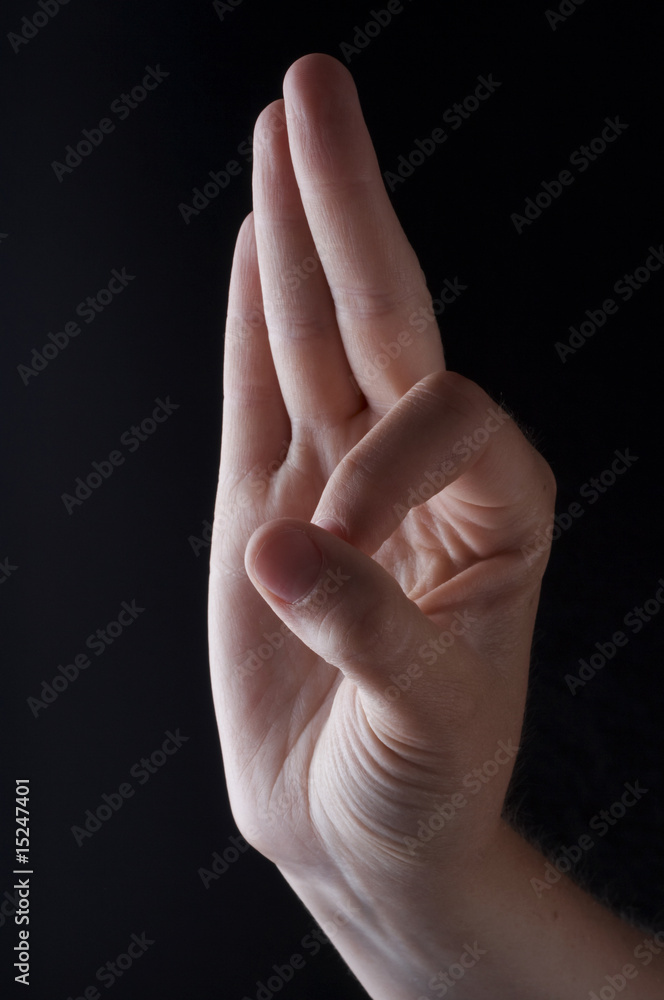 Stock photo of American Sign Language letter F Stock photo of American Sign Language letter F