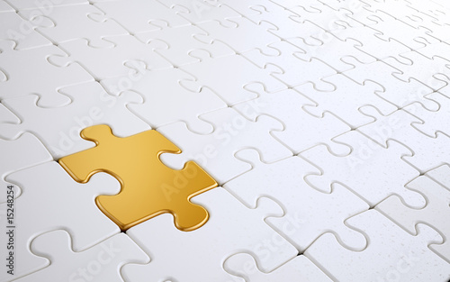 Golden puzzle piece