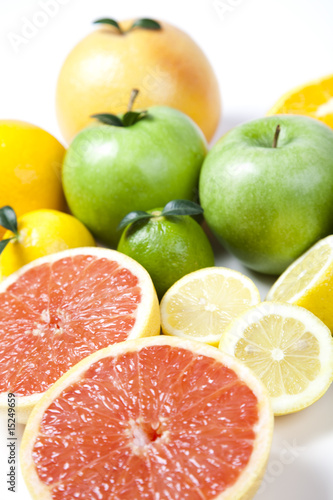 Fruits on a white  background