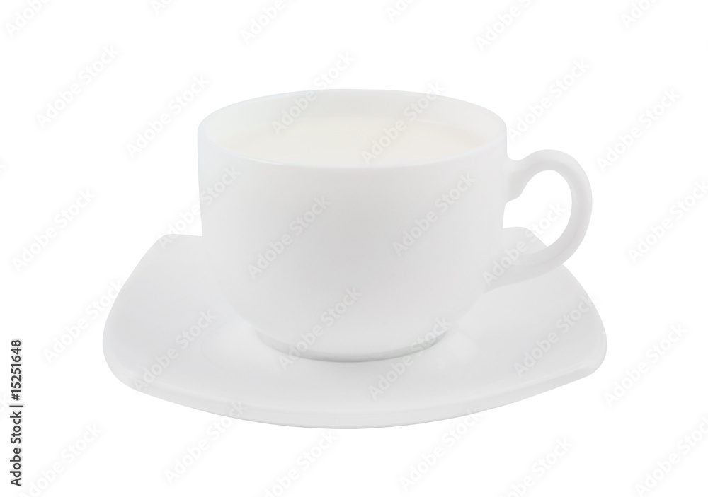 White cup of milk isolated White cup of milk isolated
