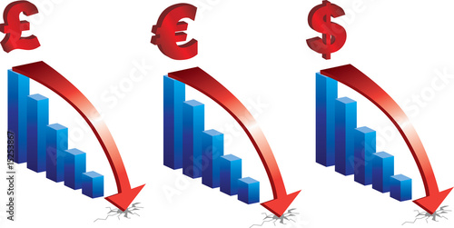 credit crunch, graph showing a sharp downturn and crash