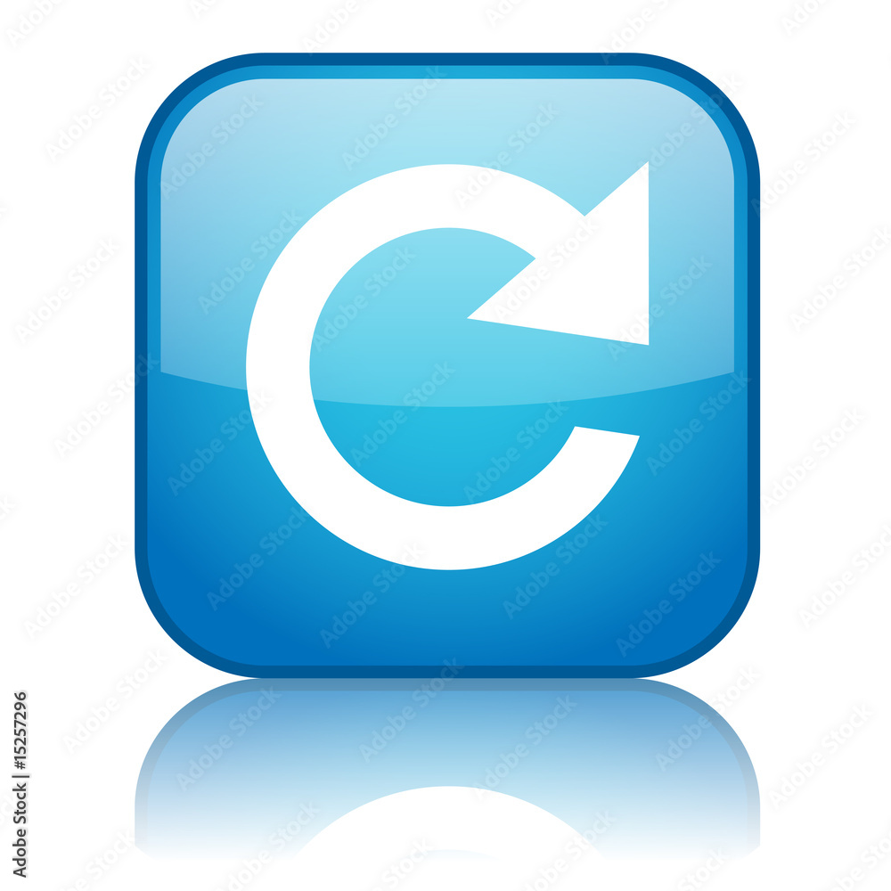 Square button with Refresh symbol (blue) Square button with Refresh symbol (blue)
