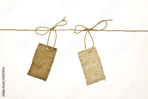 Bows with sackcloth tags