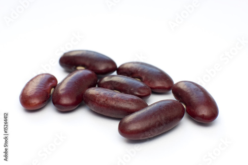 Red haricot beans isolated on white