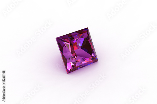 Princess Cut Purple Square Amethyst Gemstone