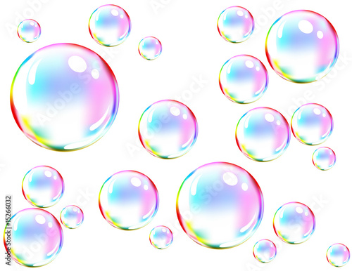 Vector of colored soap bubbles