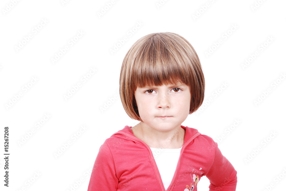 Portait of beautiful serious little girl Portait of beautiful serious little girl