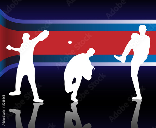 Baseballer  Silhouette with United States of America Background