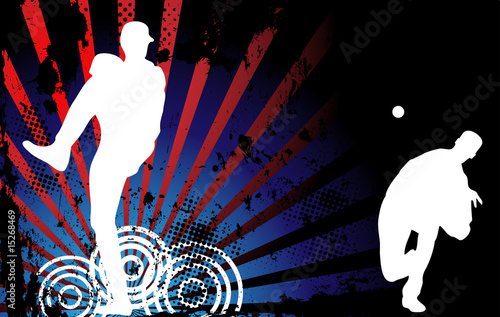 Baseballer  Silhouette with United States of America Background