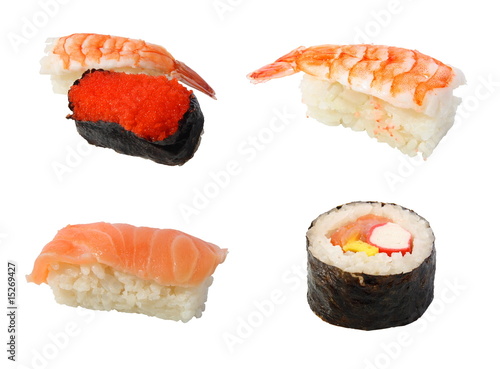 sushi on a white background. (isolated)