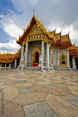 Marble palace in Bangkok. Buddhist temple in Bangkok