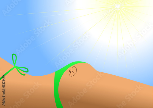 Girls body taking sunbath