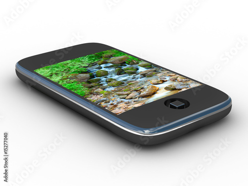 phone on white background. ...