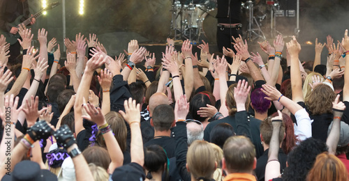 Cheering crowd at concert