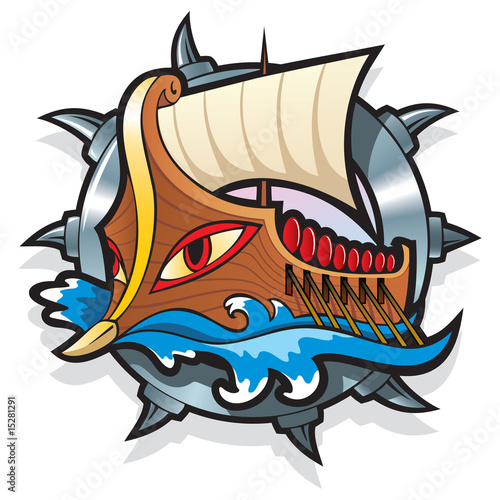 Argo, the legendary ship in Greek mythology, vector