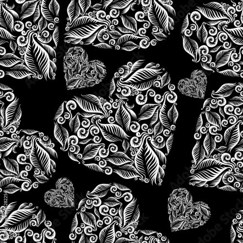 Decorative seamless heart pattern. Saint Valentine's Day.