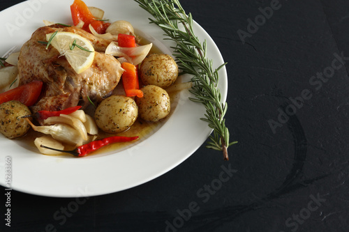 Huhn gebraten, Zitronenhuhn photo