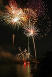 Fireworks Reflected Over Water