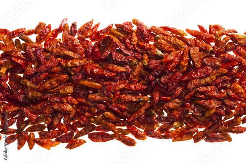 Картината върху платно hottest red bird eye chillies peper  isolated on white