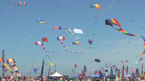 Kites flying over Washington State International Kite Festival