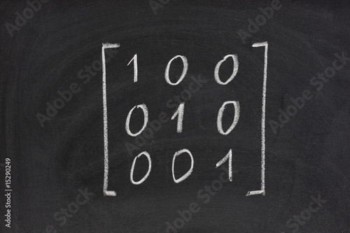 identity or unit matrix on blackboard