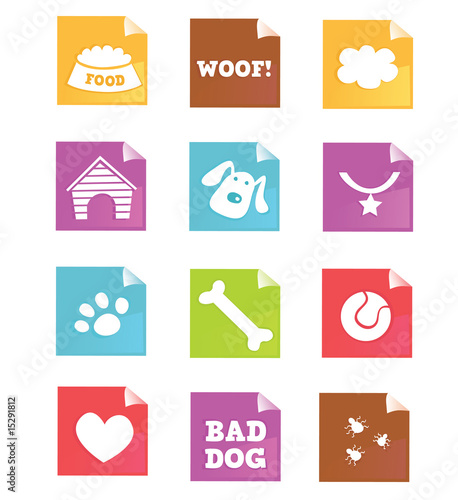 Dog icons – VECTOR. For dog shops, internet or magazines.