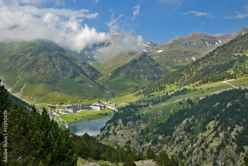 Vall de Nuria Sanctuary in the catalan pyrennes, Spain