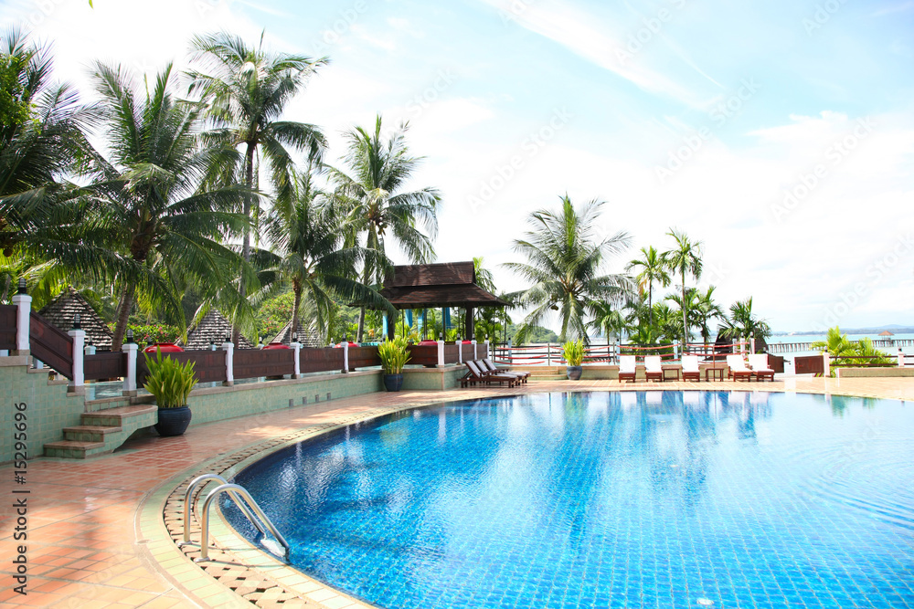 A swimming pool  and resort