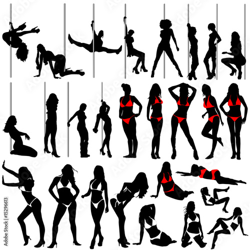 sexy women and striptease vector (clothes detail)