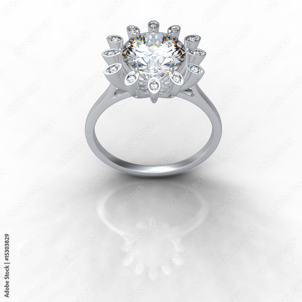 3d rendering of a diamond ring 3d rendering of a diamond ring