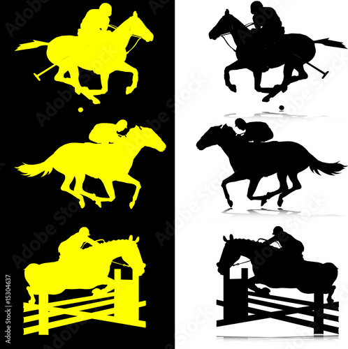 horse sport vector silhouettes