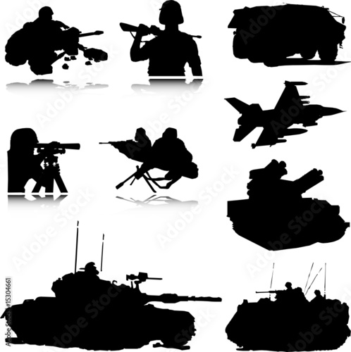 military vector silhouettes