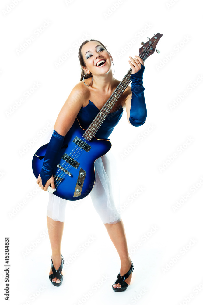 sexy girl with a guitar