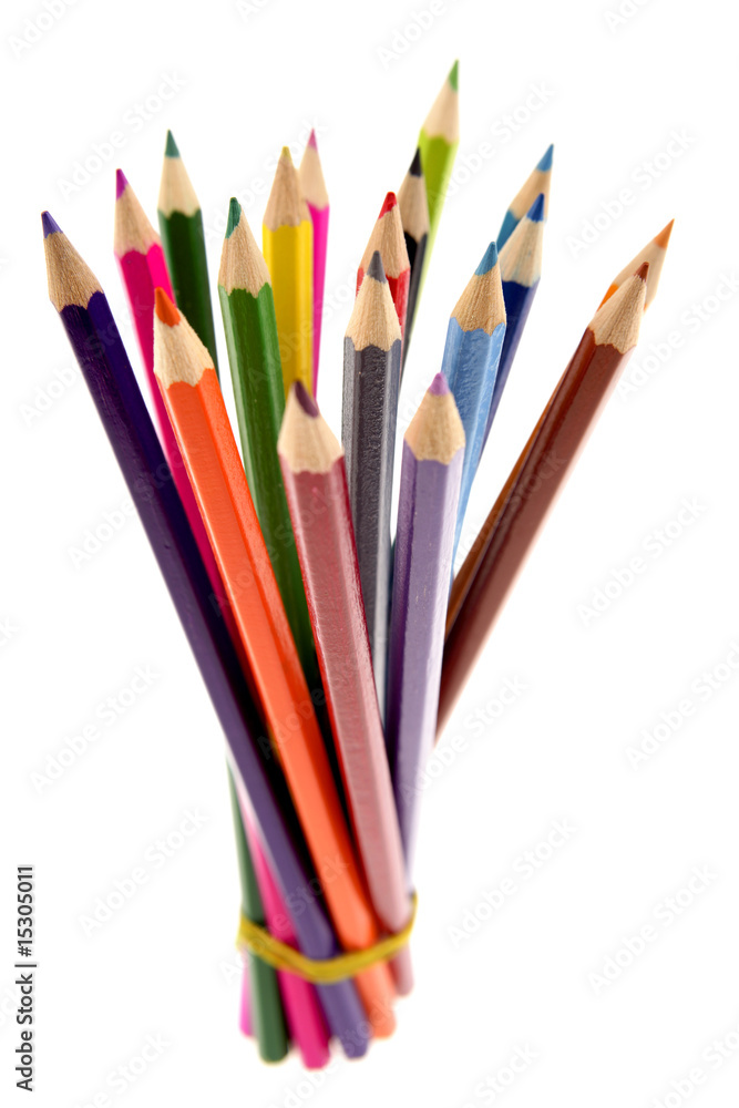 Colored pencils on white Colored pencils on white