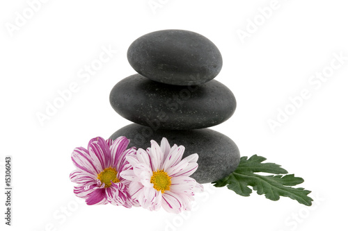 Hot stones with flowers