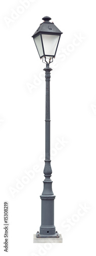 Street lamppost with one lamp gray cutout