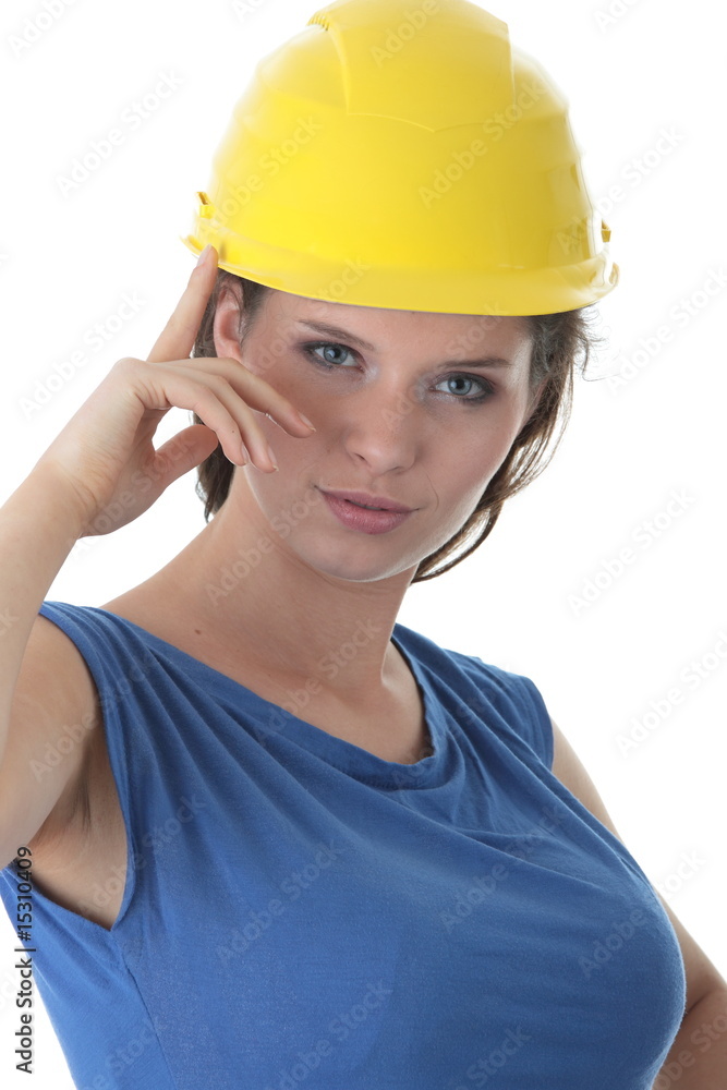 Sexy young woman construction worker contractor Sexy young woman construction worker contractor