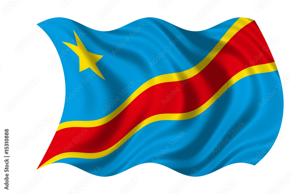 Naklejka premium Congo-Kinshasa Flag