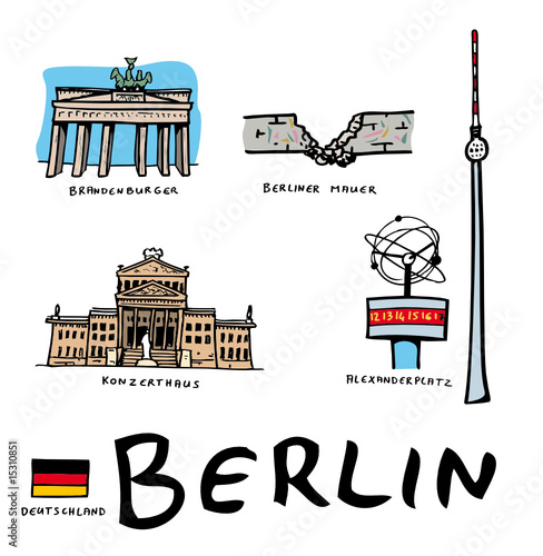 Lots de dessins vectoriels des monuments de Berlin