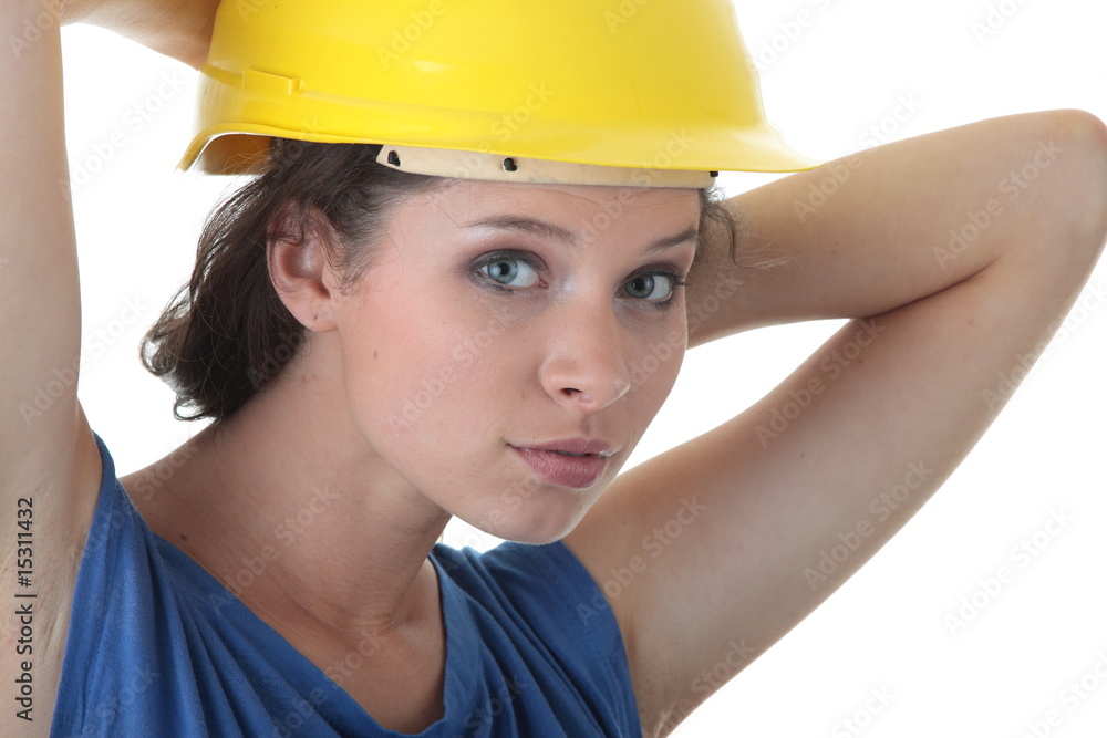 Sexy young woman construction worker contractor Sexy young woman construction worker contractor