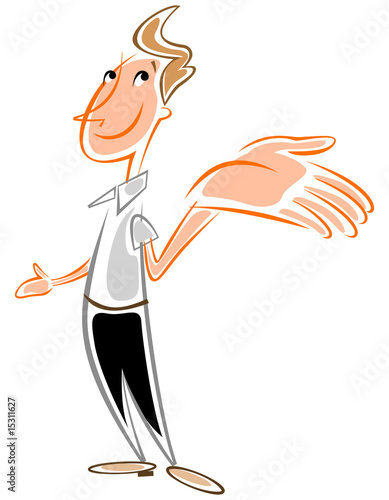 gesturing man