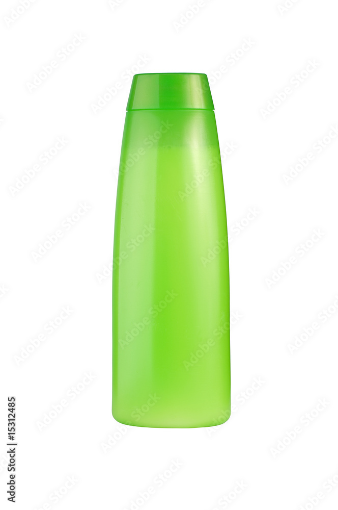 Green shampoo bottle Green shampoo bottle