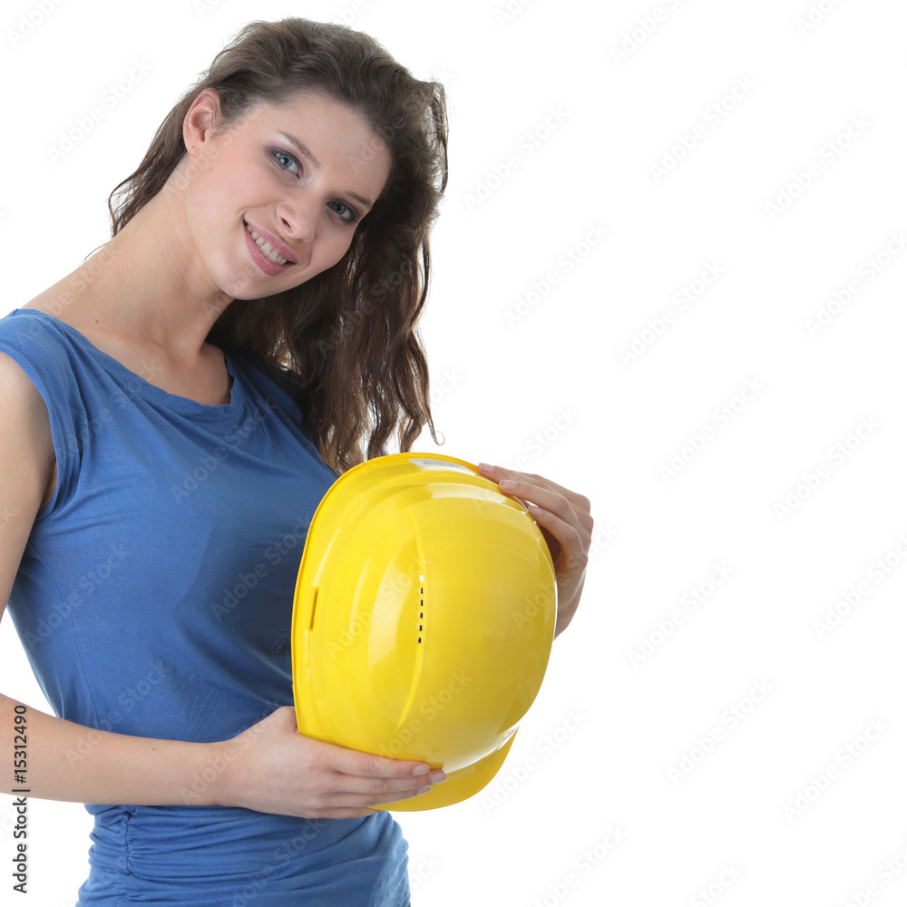 Sexy young woman construction worker contractor Sexy young woman construction worker contractor