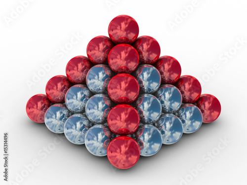 Pyramid from metal spheres ...