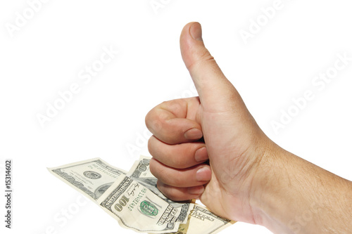 money, hand gestures on a white background. (isolated)